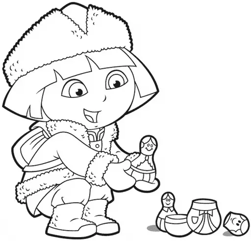 Dora brincando com Bonecas Russas