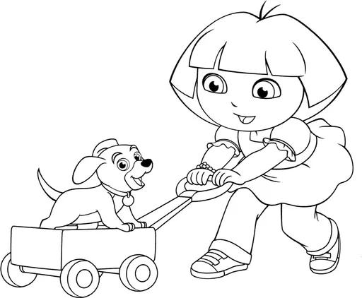 Dora brincando com Cachorrinho
