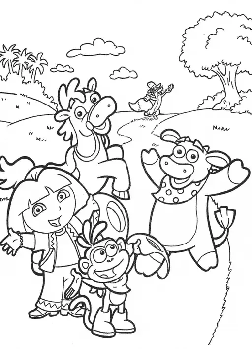 Dora e seus Amigos para colorir