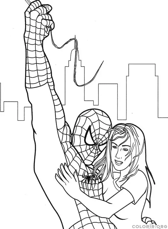 Homem Aranha salvando Mulher