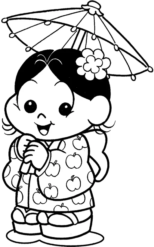 Magali Baby com Sombrinha Japonesa