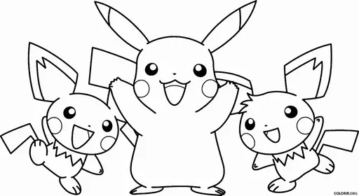 Pikachu e Outros Pokemons para colorir