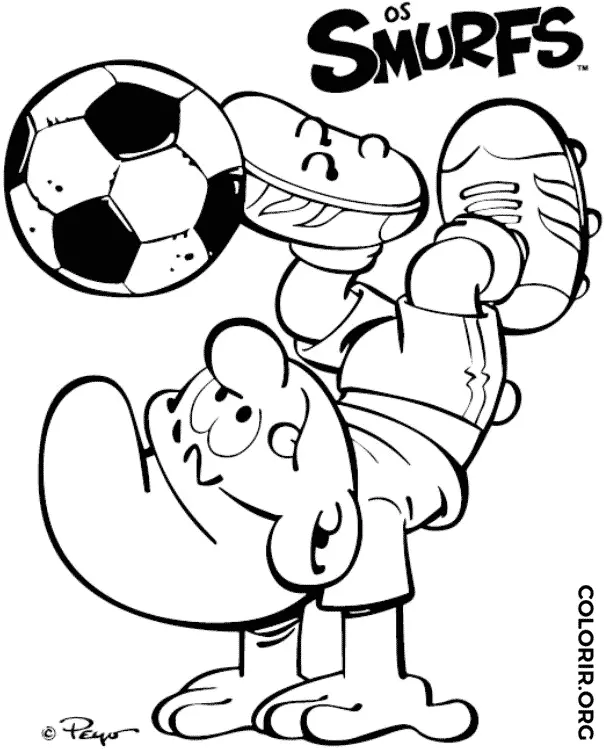 Smurf Mostrando Habilidade no Futebol